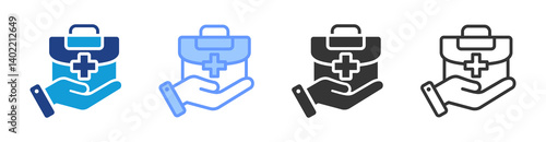 Healthcare Provider icon set multiple style collection