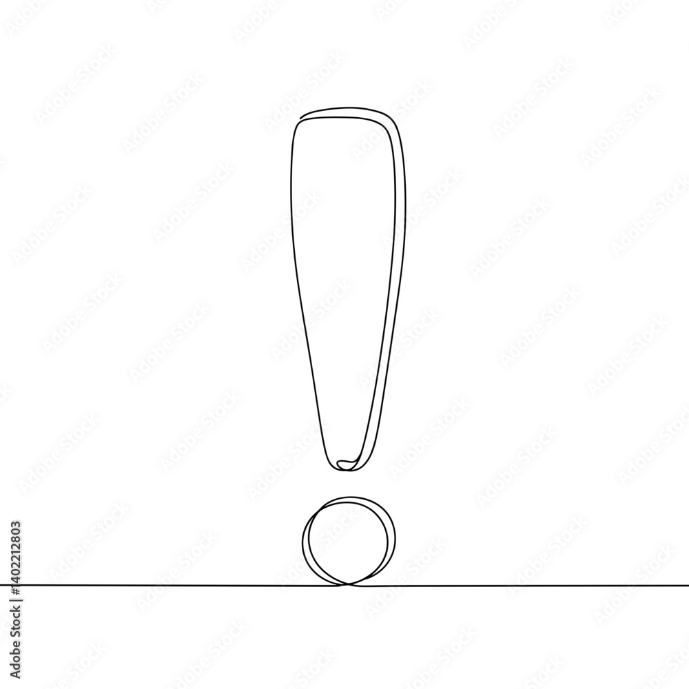 Minimalist line drawing of an exclamation mark symbolizing emphasis Minimalist line drawing of an exclamation mark symbolizing emphasis