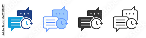 Real Time Communication icon set multiple style collection