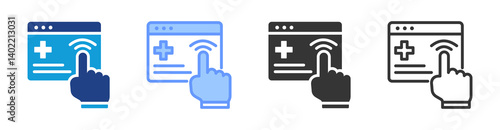 Healthcare Accessibility icon set multiple style collection
