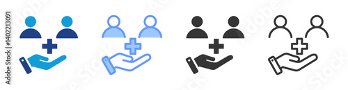 Patient Engagement icon set multiple style collection