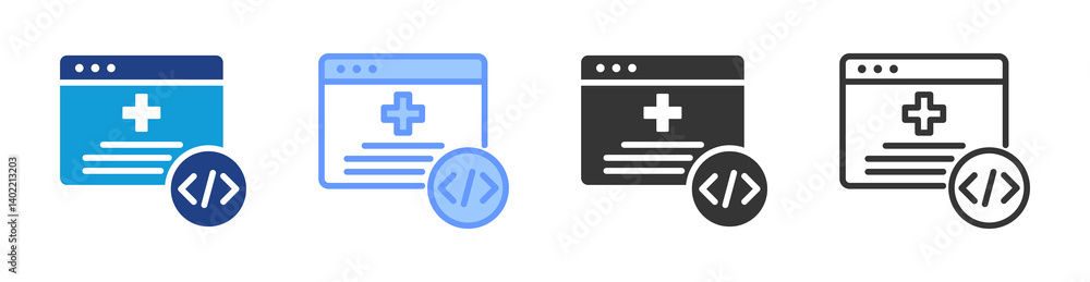 Health App icon set multiple style collection Health App icon set multiple style collection