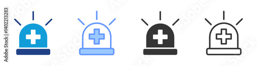Emergency Care icon set multiple style collection