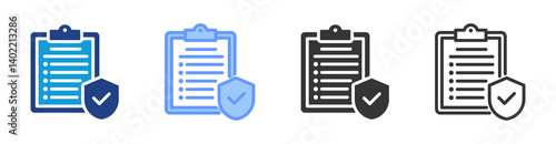 Informed Consent icon set multiple style collection