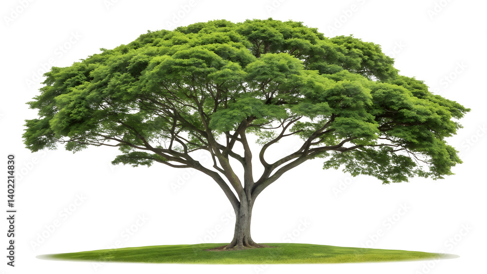 Obraz premium Tree Isolated on White Background – Simple Nature Illustration.
