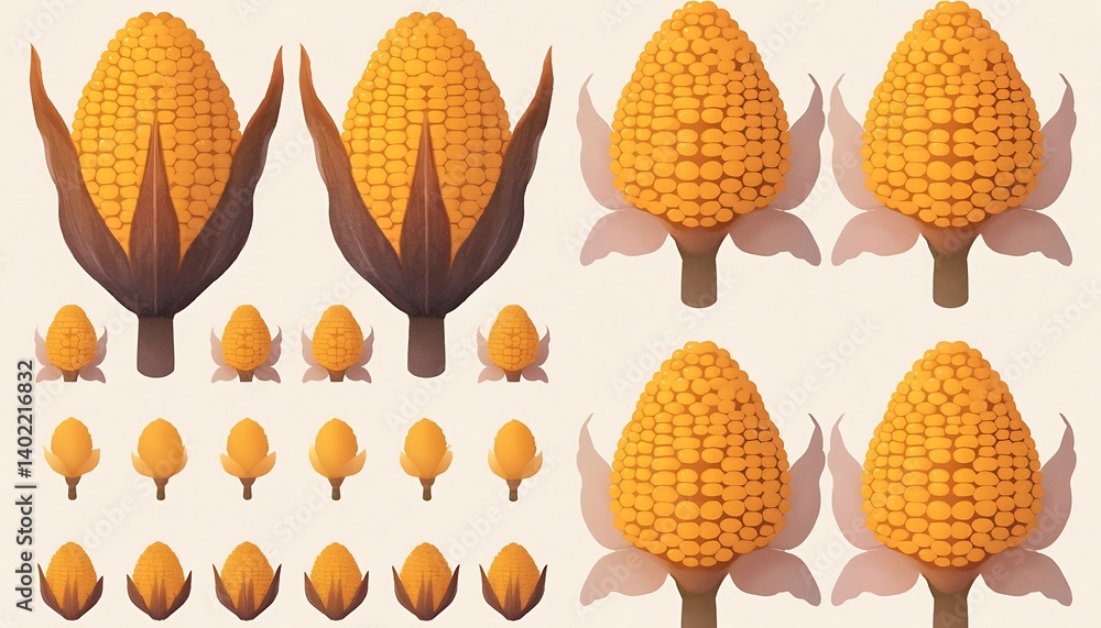 Fototapeta premium Corn Cob Illustrations