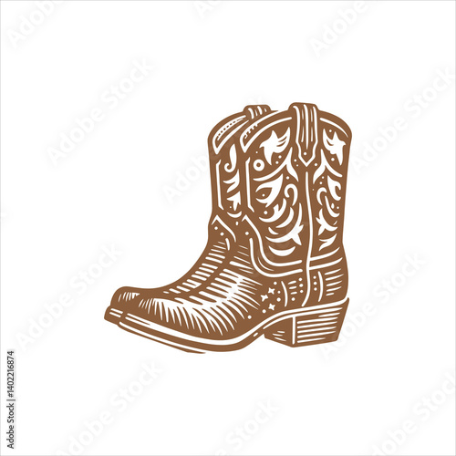 Cowboy Boots Clipart – Western Rodeo Footwear Vector