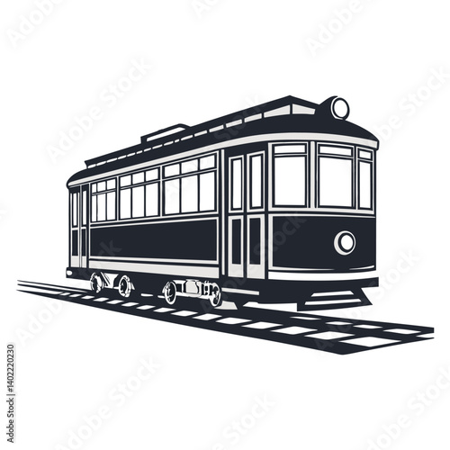 old train on white background