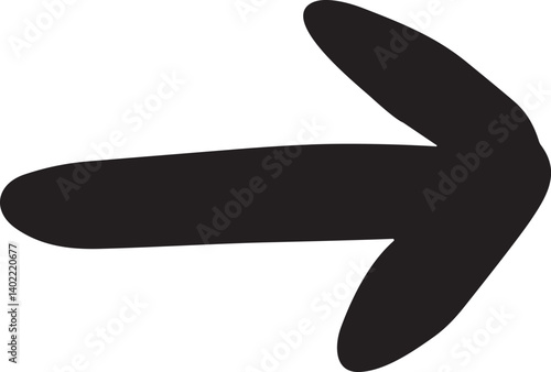 横向きの短い矢印の手書きイラスト