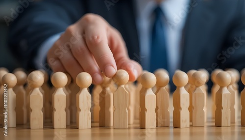 businessman holding a wooden board, Employee Selection