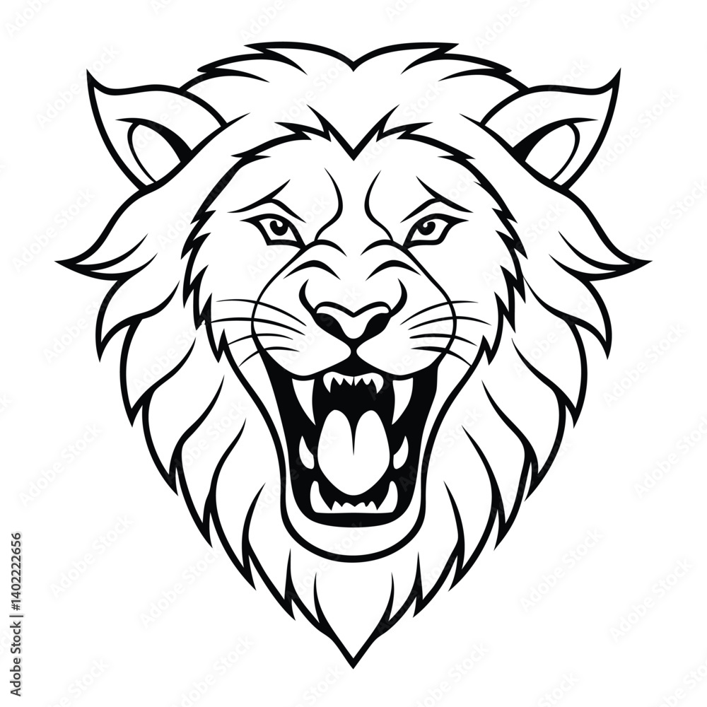 Obraz premium lion head vector