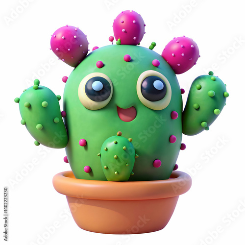 cute cartoon plasticine cactus