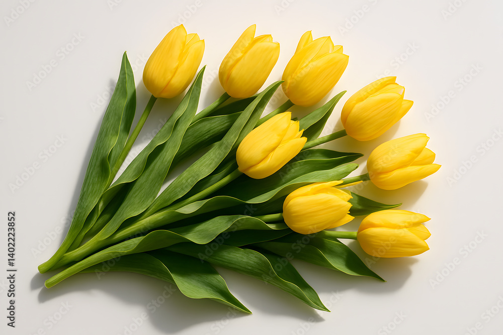 Beautiful yellow tulips in full bloom Beautiful yellow tulips in full bloom