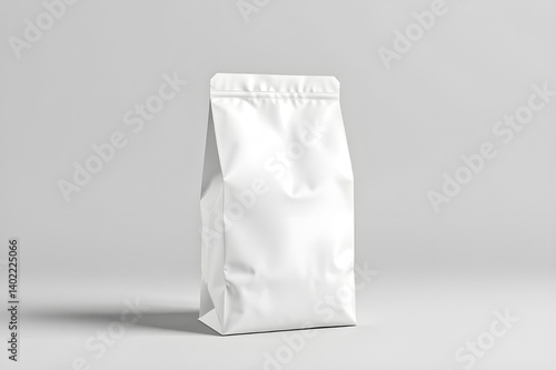 Realistic White Stand-Up Pouch Packaging Mockup for Product Branding and Retail Use