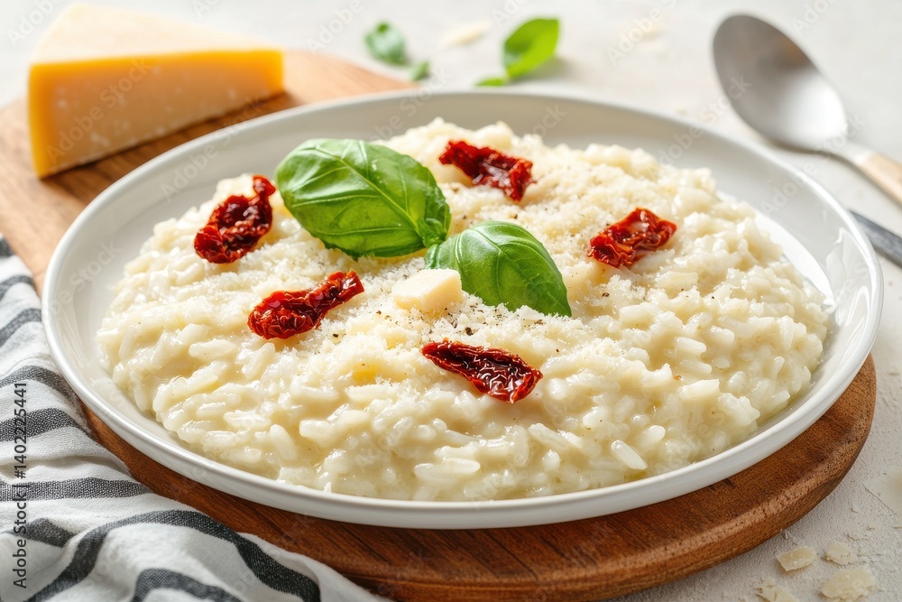 Italian risotto creamy white rice dish sundried tomatoes