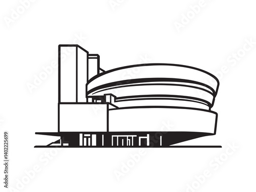 Hawa Mahal Clear Vision Simple Black Line Art on White Background