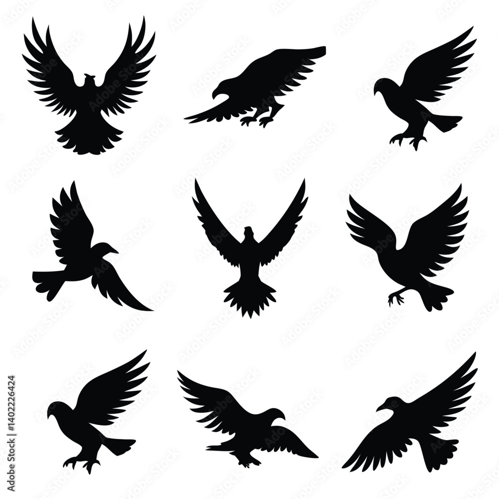 Obraz premium set of silhouettes of birds
