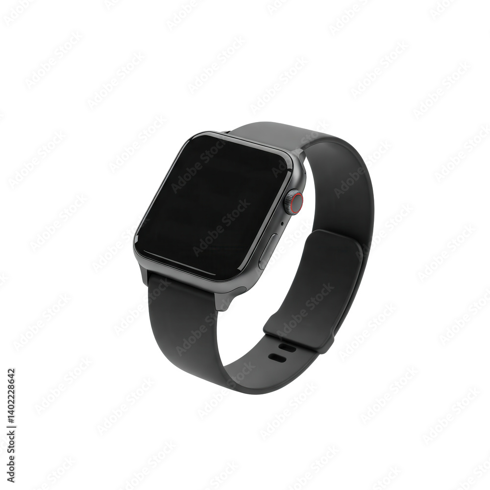 floating smartwatch on solid white background floating smartwatch on solid white background