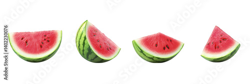 Different collection of watermelon isolate on Transparency Background 