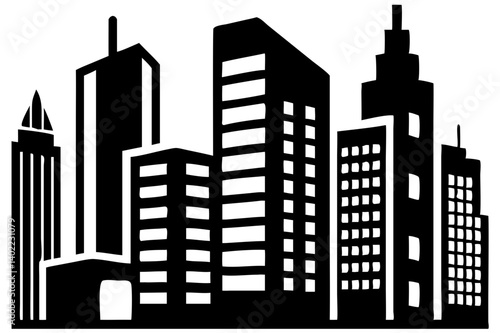 Vector illustration of cityscape skyline buildings skyscrapers architecture