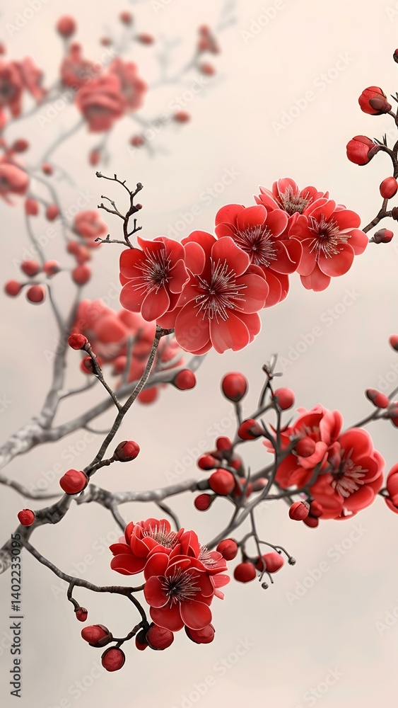Naklejka premium red flowers in the garden
