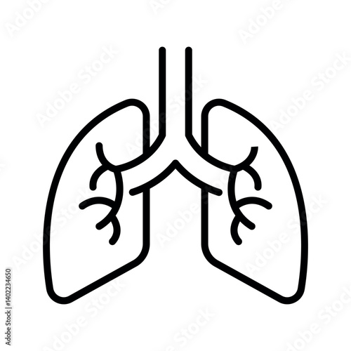 lungs sign symbol vector glyph color icon	