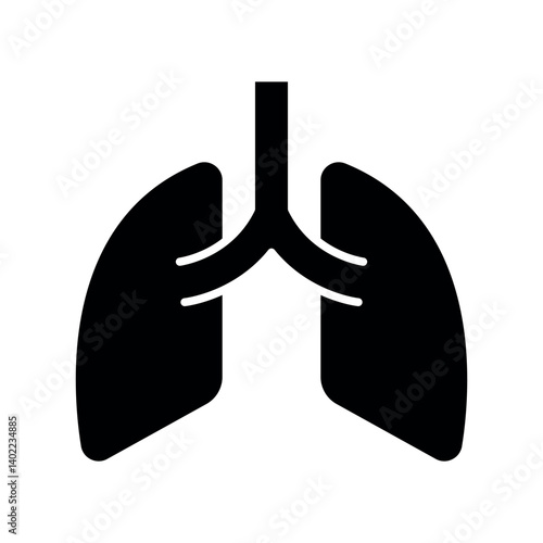 lungs sign symbol vector glyph color icon	