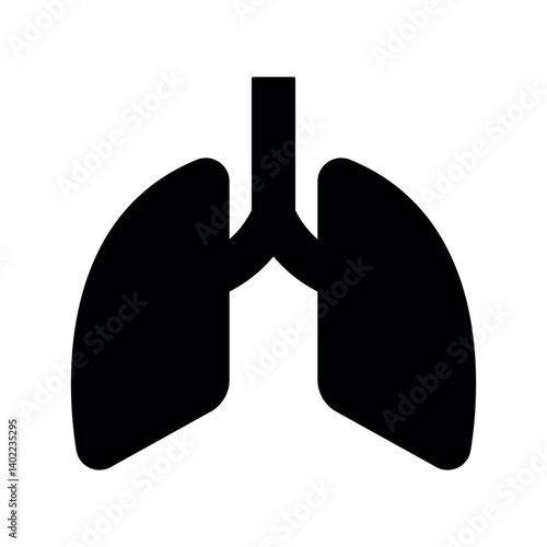lungs sign symbol vector glyph color icon	