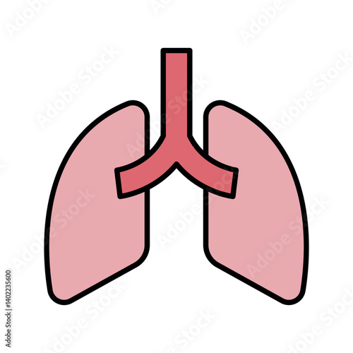 lungs sign symbol vector glyph color icon	