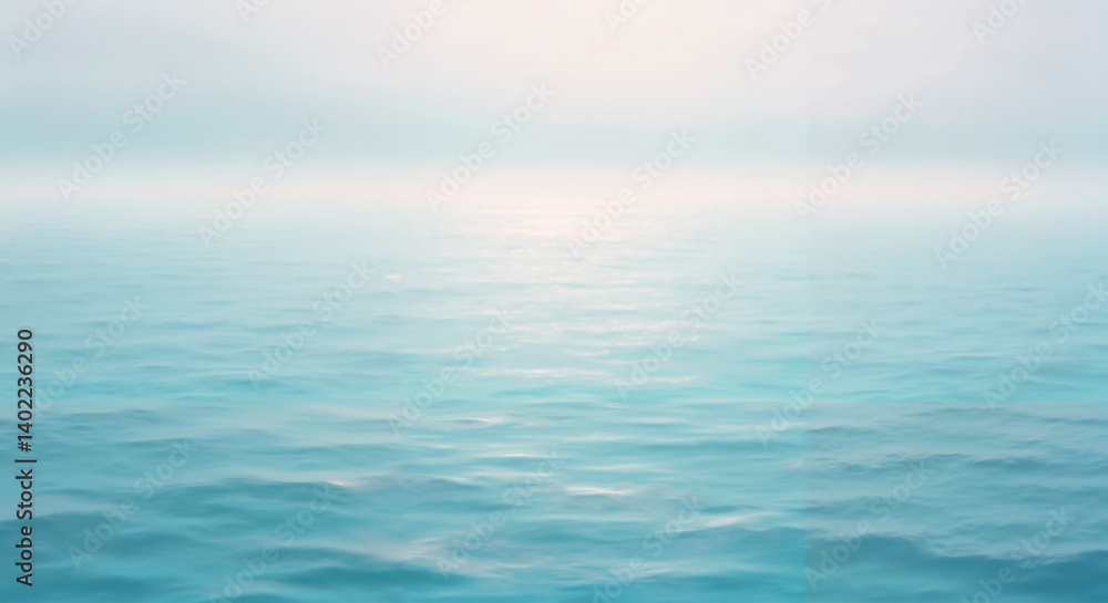 Obraz premium Tranquil ocean surface under soft sunlight 