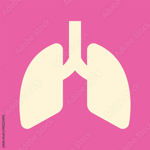 lungs sign symbol vector glyph color icon	