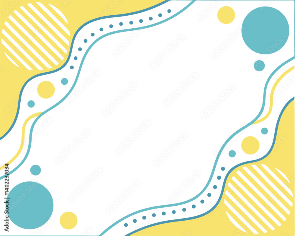 Abstract Summer Geometric Background with Circles and Wavy Lines. Abstract Summer Geometric Background with Circles and Wavy Lines.