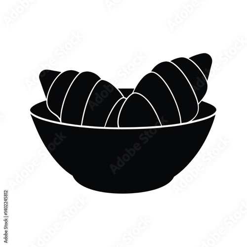Delicious croissant vector art illustration
