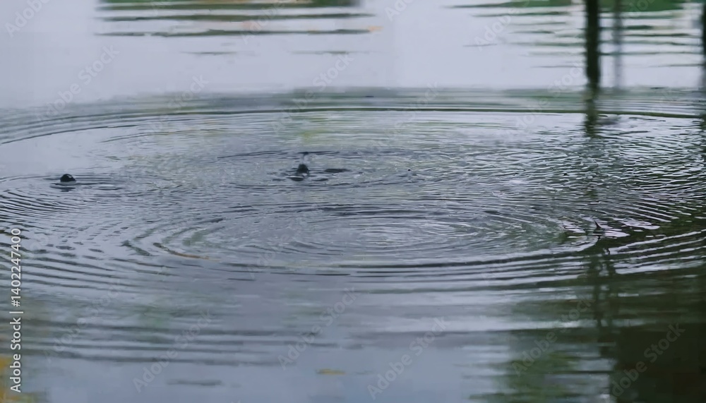 Obraz premium Ripples on water surface create a serene and calming effect in nature.