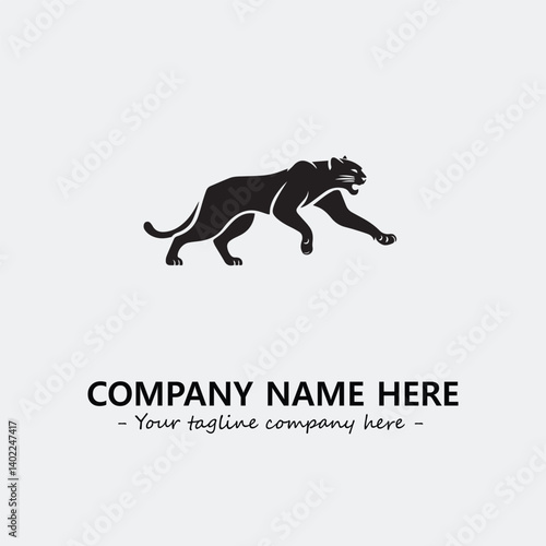 Phanter illustration black and white for logo company vector image
