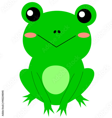 かわいいカエル（線なし）