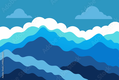 vector illustration of a sea