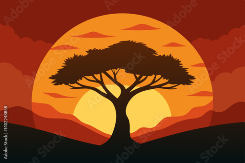 vector illustration of a tree silhouette