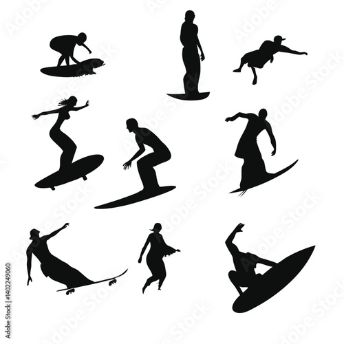 silhouettes of skiers