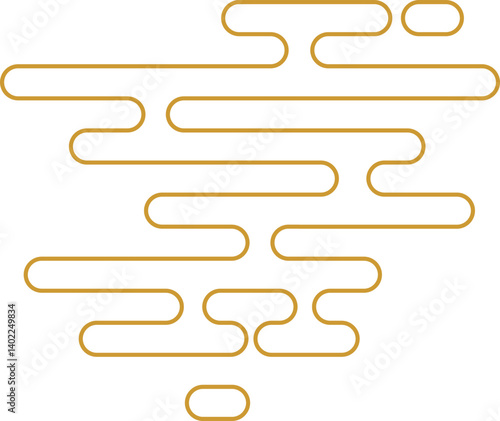 Chinese Golden Cloud Outline