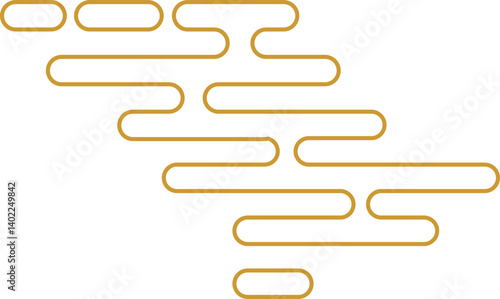 Chinese Golden Cloud Outline