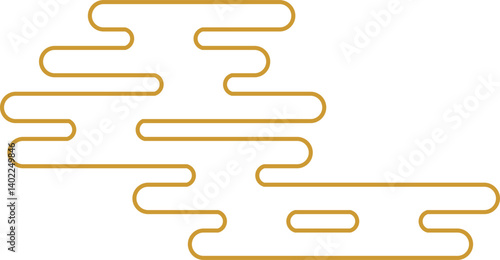 Chinese Golden Cloud Outline