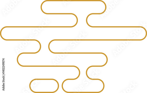 Chinese Golden Cloud Outline