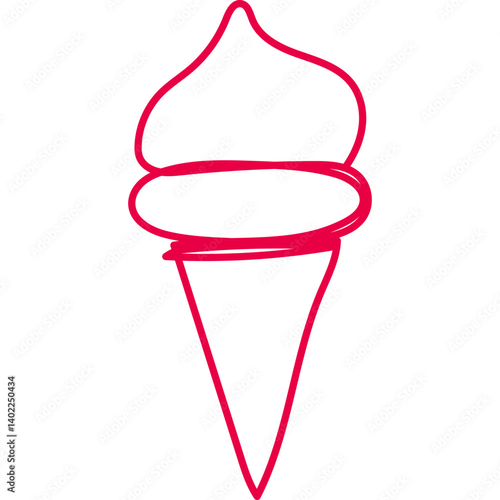 Ice Cream Continuous Line Art Ice Cream Continuous Line Art