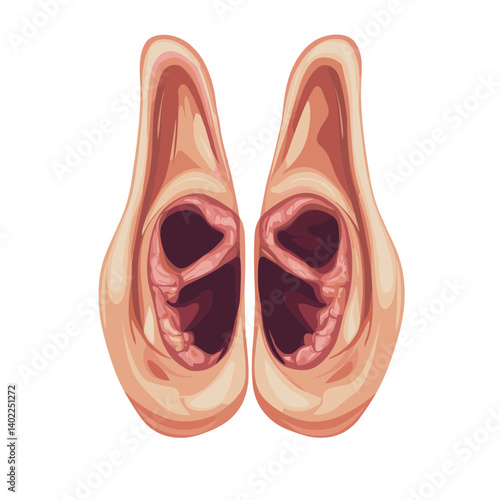 Detailed Illustration of Human Ears Anatomy