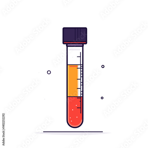 Medical Test Tube Illustration with Blood Sample