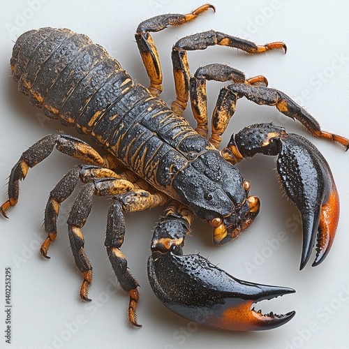 Obraz na płótnie Venomous arachnid, segmented body, claws, poisonous stinger, segmented legs, insects, arachnids, dangerous creature w salonie