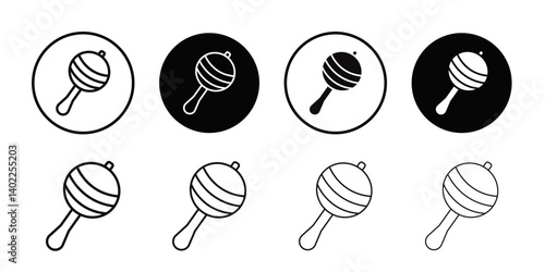 Baby rattle icon Flat art illustration in outline