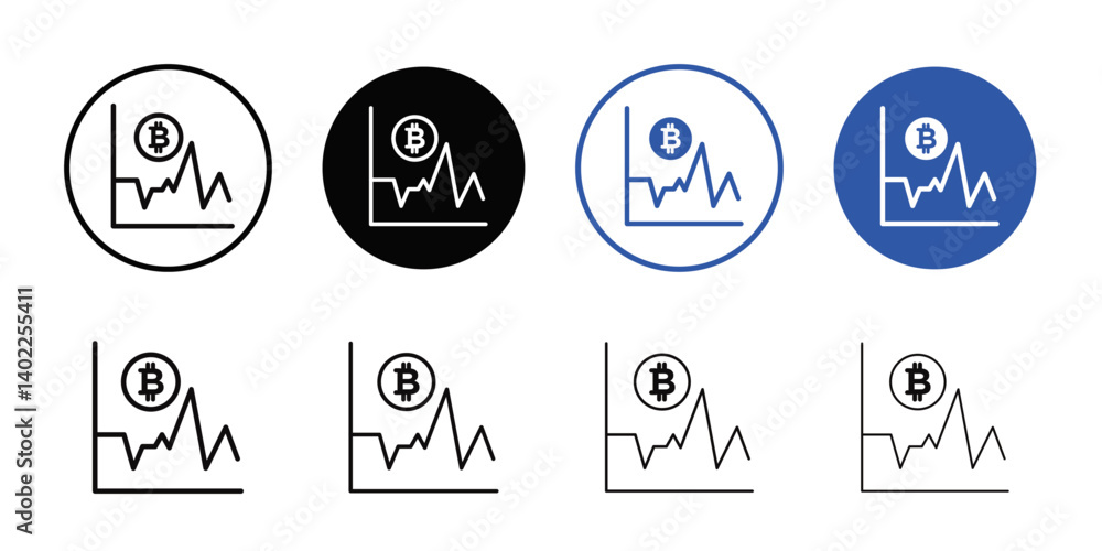 Bitcoin Evolution icon Flat art illustration in outline Bitcoin Evolution icon Flat art illustration in outline