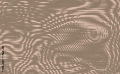 Intersecting lines the ripple effect. Wavy striped facturer. Decorative lined hypnotic contrast background. Brown abstract wallpaper with moire effect. Vector texture